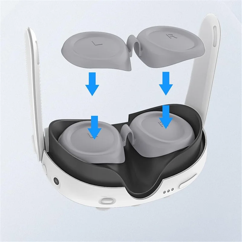 For Meta Quest 3 VR Lens Dustproof Cover Protector Anti-Scratch Silicone Lens Cap - Grey