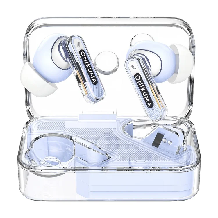 ONIKUMA T5 1 Pair Low Delay Headset Bluetooth-compatible Wireless ANC+ENC Gaming Earphone - Purple