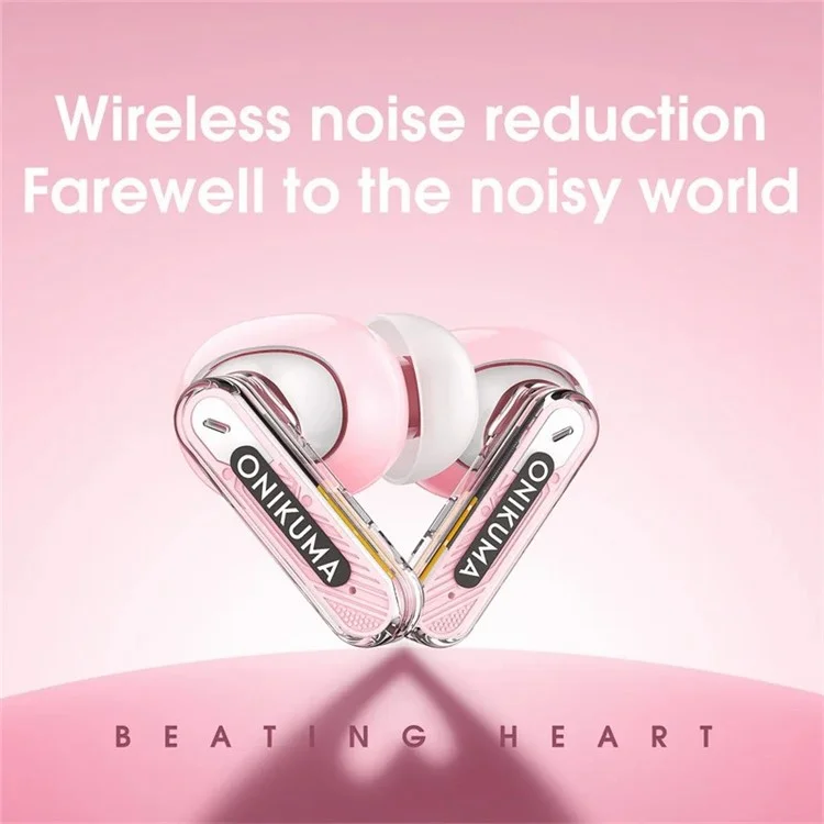 ONIKUMA T5 1 Pair Low Delay Headset Bluetooth-compatible Wireless ANC+ENC Gaming Earphone - Purple