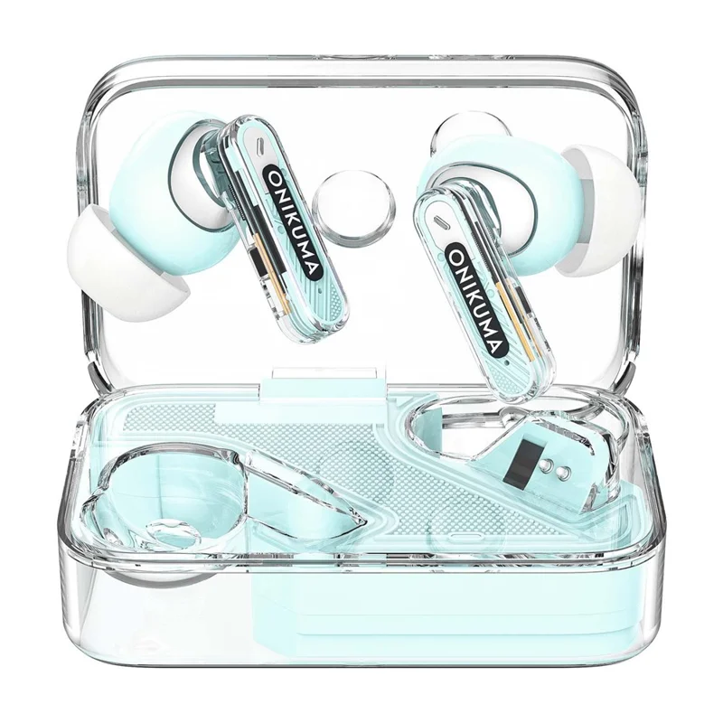 ONIKUMA T5 1 Pair Low Delay Headset Bluetooth-compatible Wireless ANC+ENC Gaming Earphone - Baby Blue
