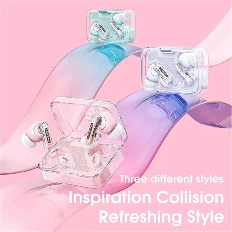 ONIKUMA T5 1 Pair Low Delay Headset Bluetooth-compatible Wireless ANC+ENC Gaming Earphone - Baby Blue