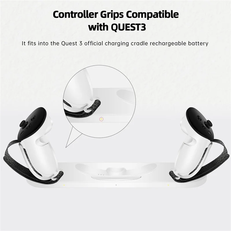 For Meta Quest 3 / 3S Controller Anti-Slip Battery Cover with Hand Strap + Rocker Cap