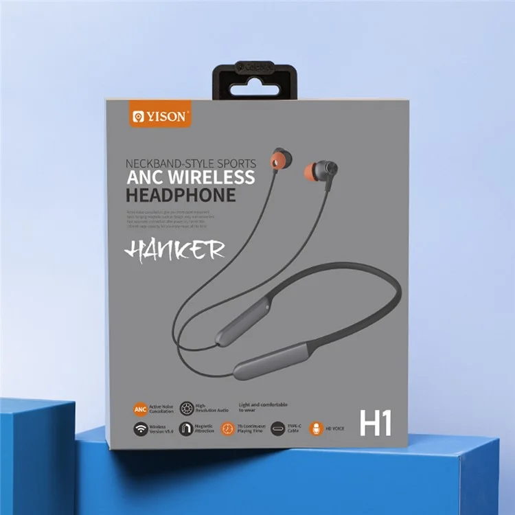 YISON H1 ANC Bluetooth-Kopfhörer, kabellose Ohrhörer, magnetisches Nackenmontiertes Headset