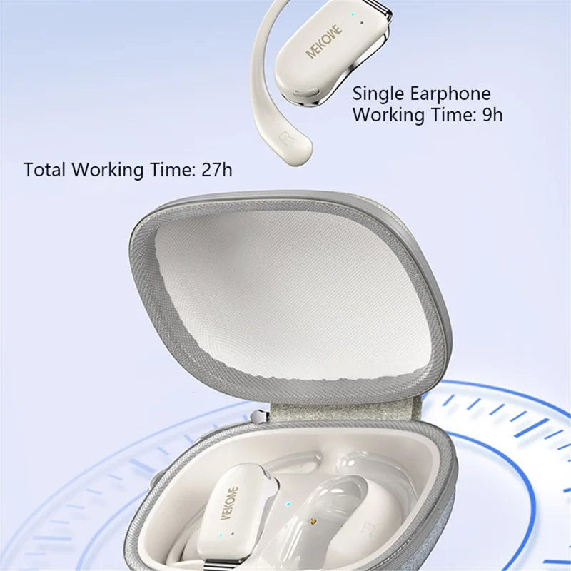 WEKOME Beluga S2 OWS Bluetooth-compatible Earhook Headset Wireless Earphone with Charging Case - Beige