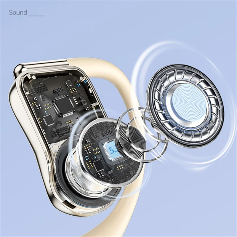 WEKOME Beluga S2 OWS Bluetooth-compatible Earhook Headset Wireless Earphone with Charging Case - Beige