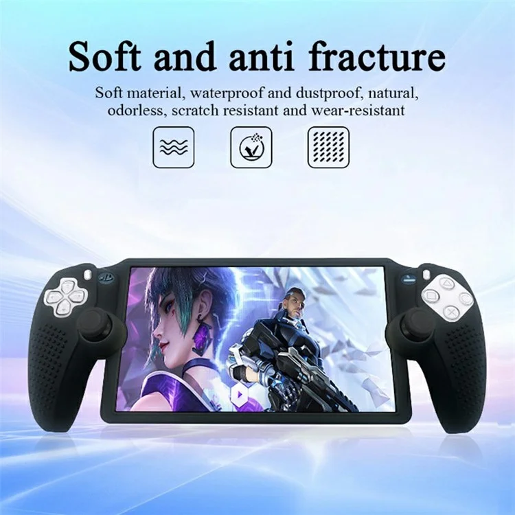 Pour Sony PS5 Portal Anti-Scratch Game Controller Protector Silicone Sleeve Case - Noir