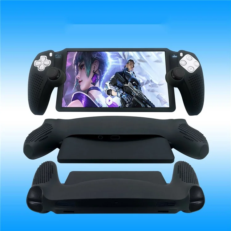 Pour Sony PS5 Portal Anti-Scratch Game Controller Protector Silicone Sleeve Case - Noir