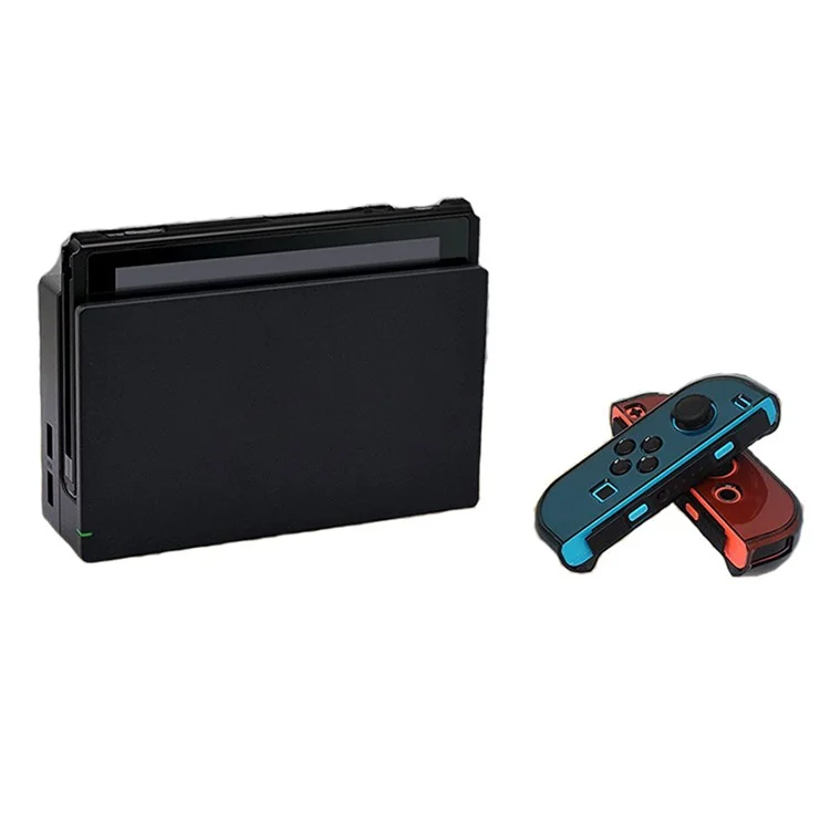 For Nintendo Switch 5 in 1 Split Design Transparent PC Anti-drop Protective Case - Transparent Black