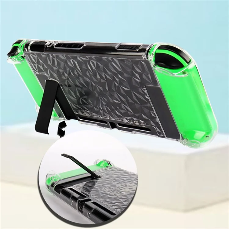 For Nintendo Switch 5 in 1 Split Design Transparent PC Anti-drop Protective Case - Transparent Blue