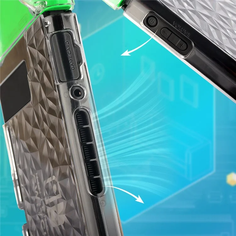 For Nintendo Switch 5 in 1 Split Design Transparent PC Anti-drop Protective Case - Transparent Blue