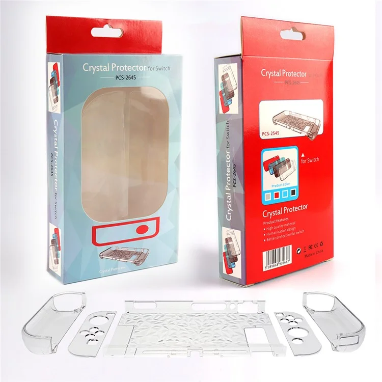 For Nintendo Switch 5 in 1 Split Design Transparent PC Anti-drop Protective Case - Transparent Blue