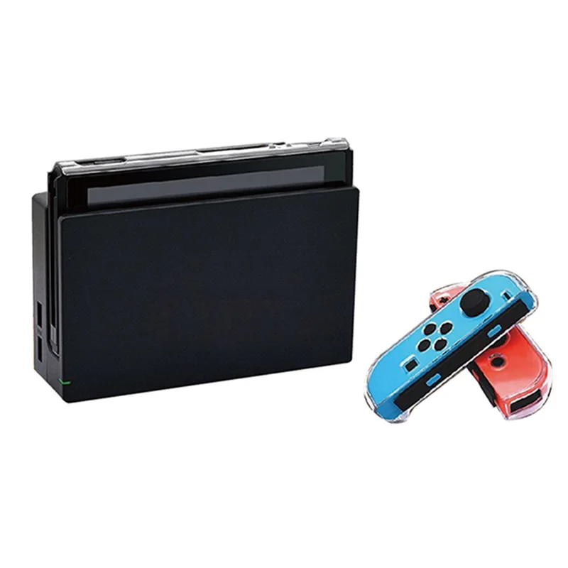 Voor Nintendo Switch 5 in 1 Split Design Transparante PC Anti-val Beschermhoes - Transparant