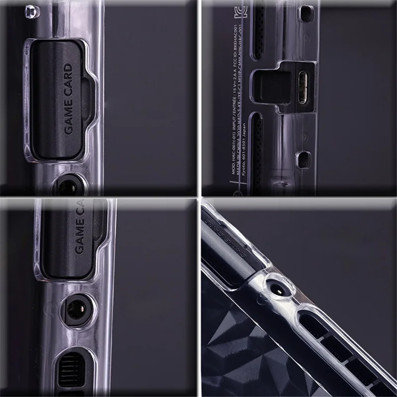 Voor Nintendo Switch 5 in 1 Split Design Transparante PC Anti-val Beschermhoes - Transparant