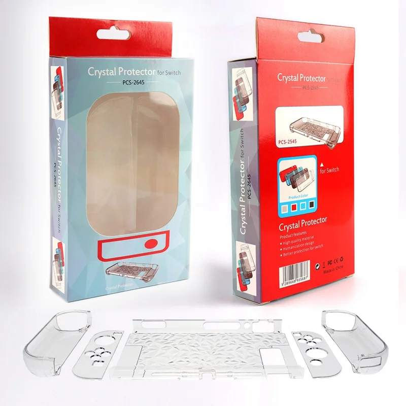 Voor Nintendo Switch 5 in 1 Split Design Transparante PC Anti-val Beschermhoes - Transparant