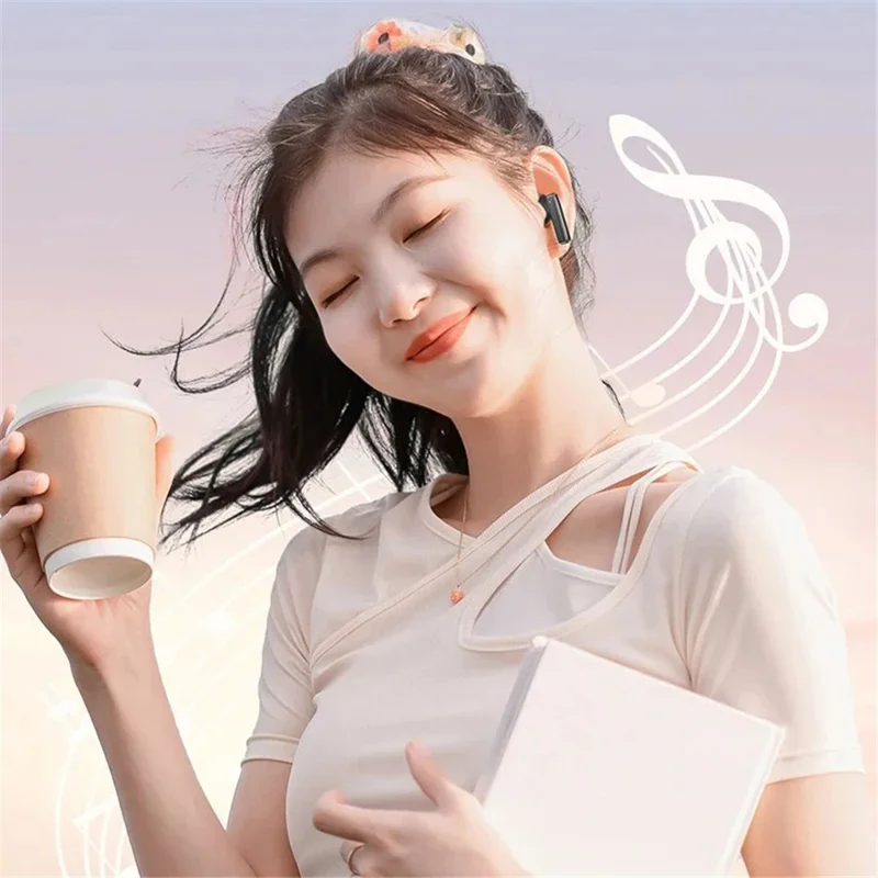 AWEI T87 Bluetooth-compatible TWS Earphones Stereo HiFi ENC Noise Reduction Earbuds with Charging Case - White