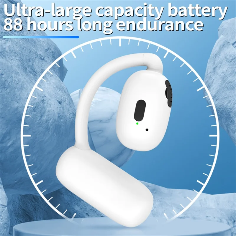 V21 Single Ear Rotating Hook Earphone OWS Bluetooth-compatible 5.4 Stereo Headphone - Black