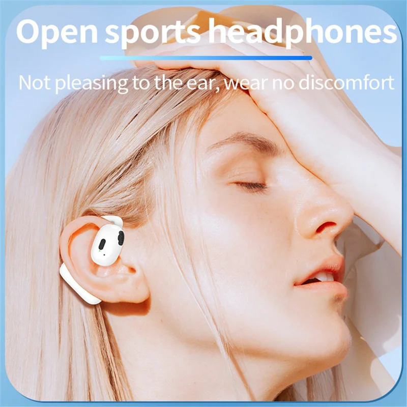 V21 Single Ear Rotating Hook Earphone OWS Bluetooth-compatible 5.4 Stereo Headphone - Black