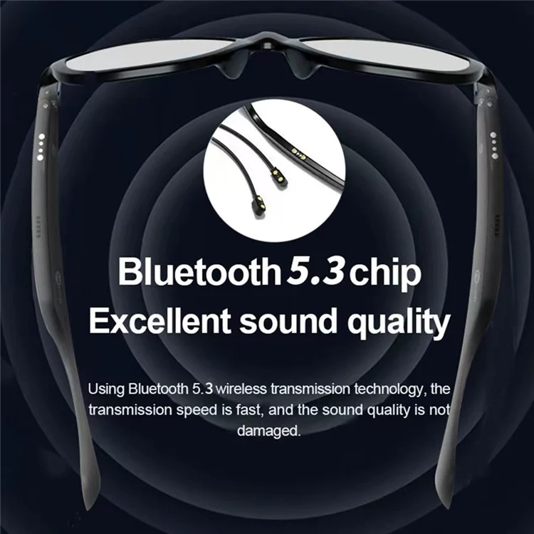 LENOVO LECOO C8-Lite Wireless Headphone Bluetooth-compatible Smart Sunglasses Headset Glasses - Grey