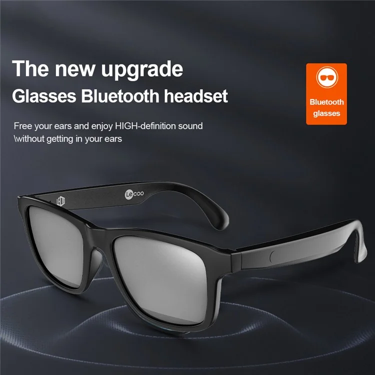 LENOVO LECOO C8-Lite Wireless Headphone Bluetooth-compatible Smart Sunglasses Headset Glasses - Grey
