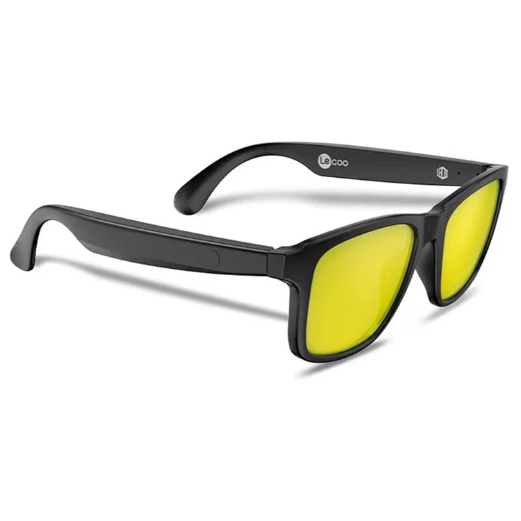 LENOVO LECOO C8-Lite Wireless Headphone Bluetooth-compatible Smart Sunglasses Headset Glasses - Yellow