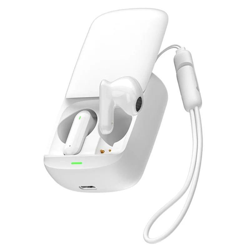 LY19 TWS Earphone Deep Bass Bluetooth-compatible 5.3 Earbuds Sports Noise Reduction Earphone with Charging Case - White