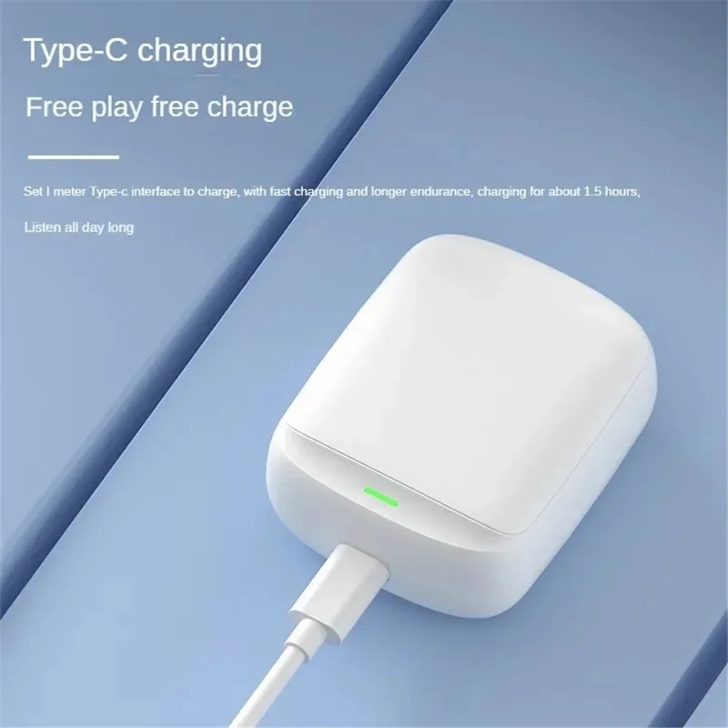LY19 TWS Earphone Deep Bass Bluetooth-compatible 5.3 Earbuds Sports Noise Reduction Earphone with Charging Case - White