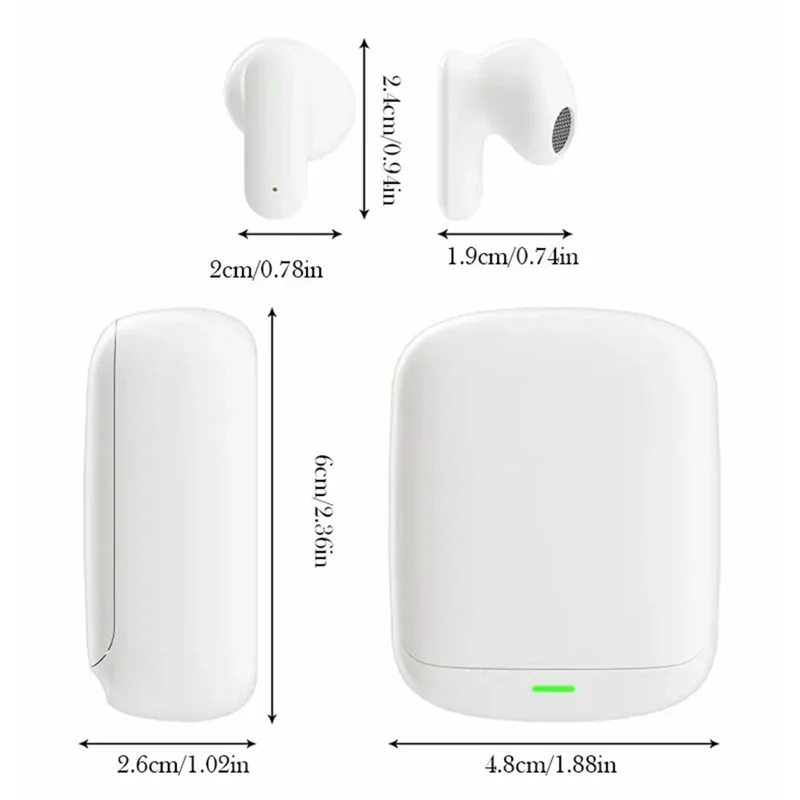 LY19 TWS Earphone Deep Bass Bluetooth-compatible 5.3 Earbuds Sports Noise Reduction Earphone with Charging Case - White