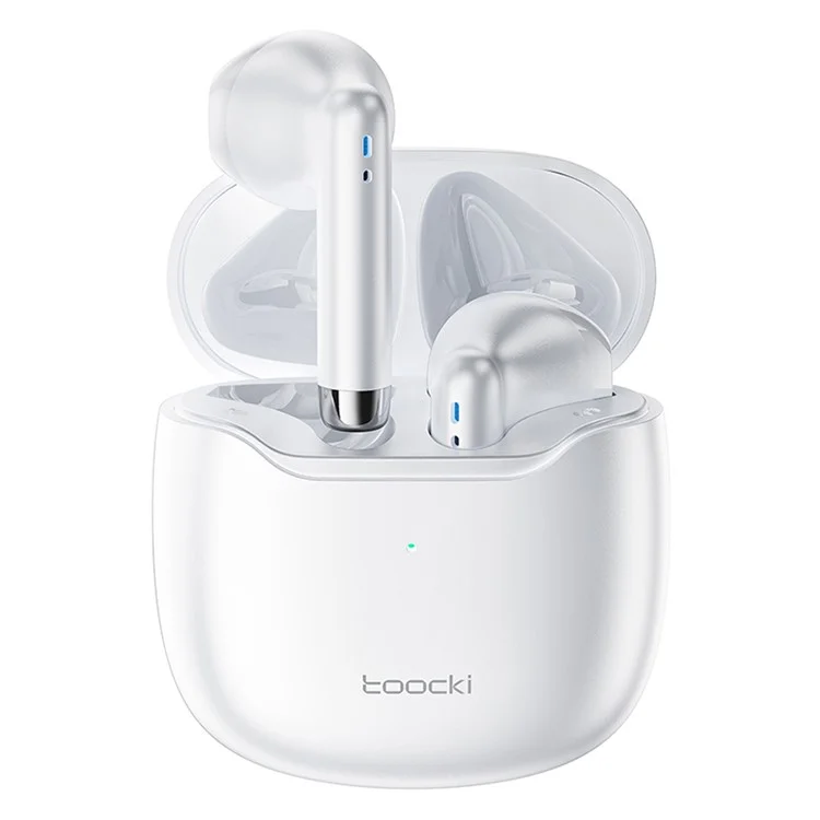 TOOCKI V08 Wireless Earphones TWS Bluetooth-compatible 5.3 Earbuds with Charging Case - White