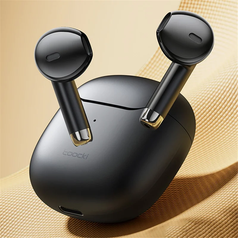 TOOCKI V08 Wireless Earphones TWS Bluetooth-compatible 5.3 Earbuds with Charging Case - Black