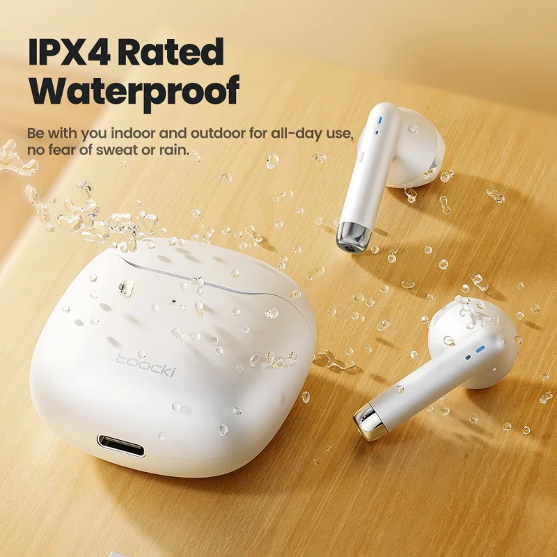 TOOCKI V08 Wireless Earphones TWS Bluetooth-compatible 5.3 Earbuds with Charging Case - Black