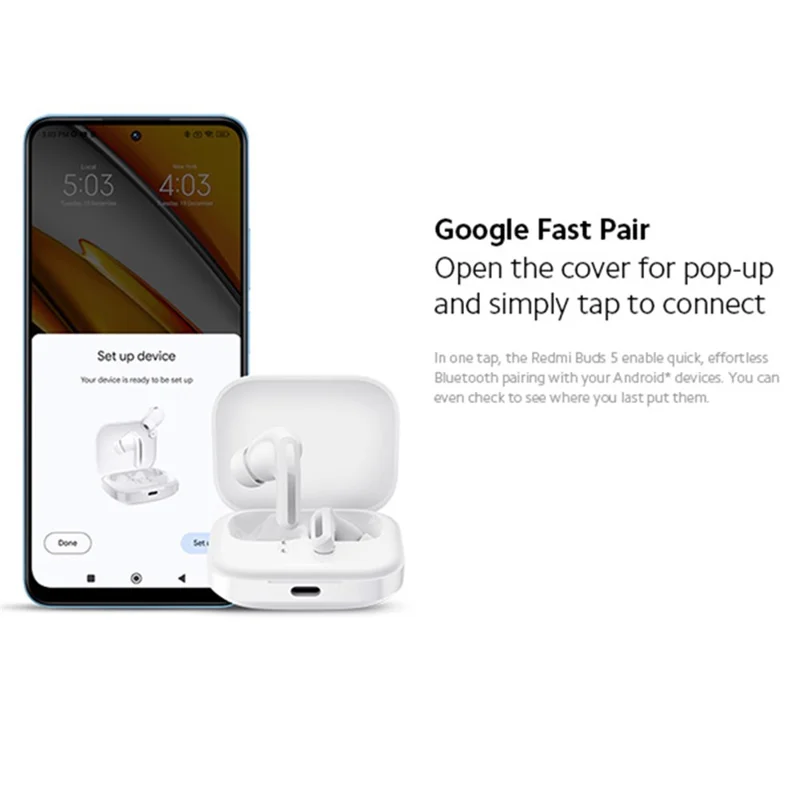 XIAOMI Redmi Buds 5 Global Version Bluetooth-compatible Earbuds TWS Wireless Headset - Black