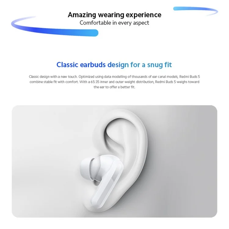XIAOMI Redmi Buds 5 Globale Version Bluetooth-Kopfhörer TWS kabellose Kopfhörer - Lila