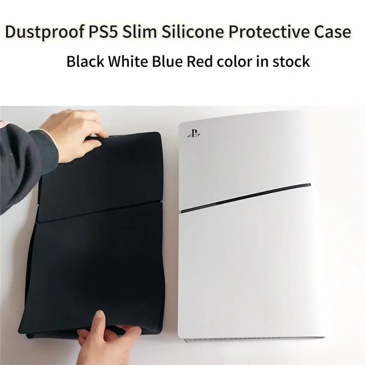 Для Sony PS5 Slim Защитный чехол из силикона для игровой консоли - Disc Edition / Черный
