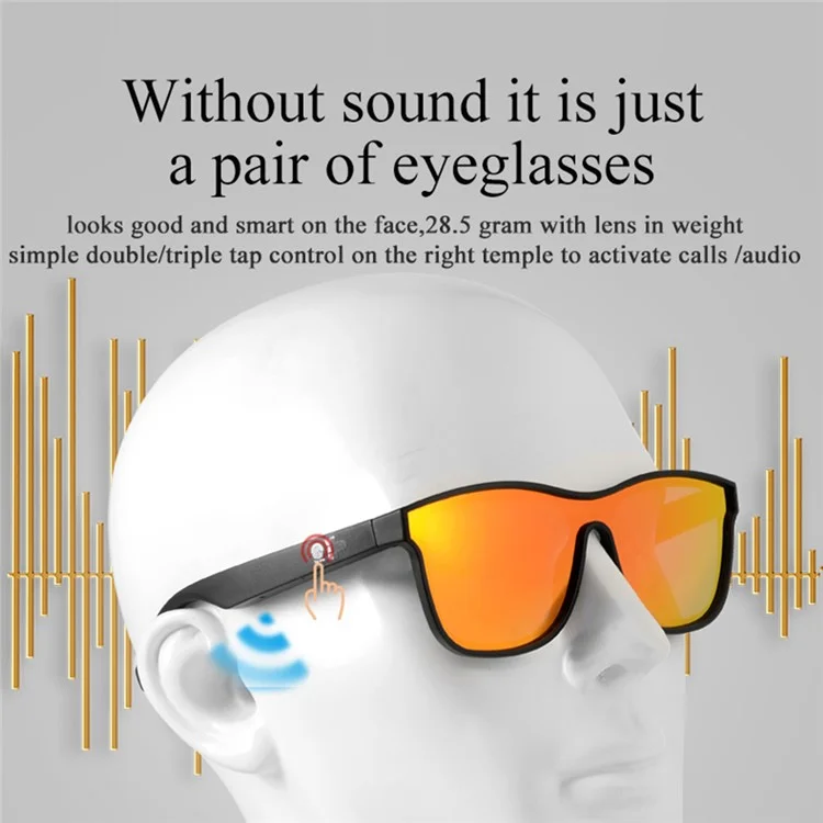 KY03 Smart Glasses Polarized Lenses Bluetooth-compatible Eyewear Call with Built-in Mic Speakers - Blue