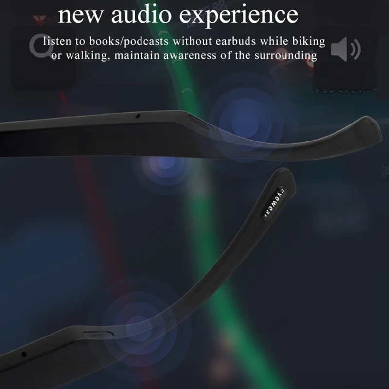 KY03 Smart Glasses Polarized Lenses Bluetooth-compatible Eyewear Call with Built-in Mic Speakers - Black