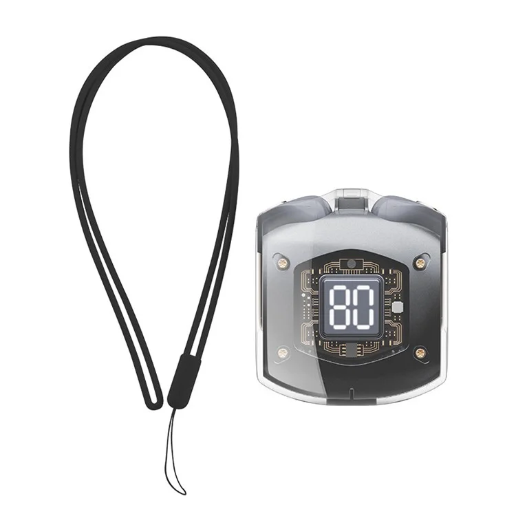 ROCK RAU0766 Air Bubble TWS Bluetooth-Kopfhörer mit digitalem Display, kabellose Kopfhörer - Schwarz