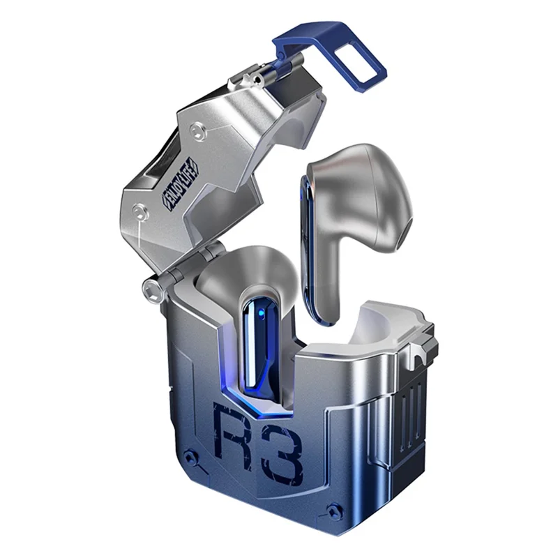 ROCK Steampunk R3 TWS Earphones Mecha Metal Bluetooth-compatible Headset - Blue