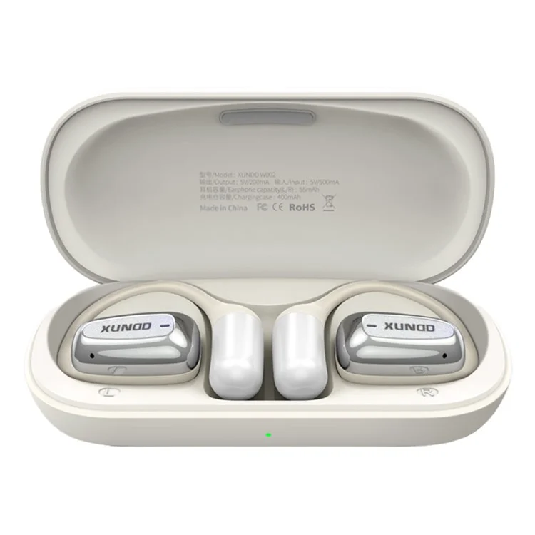 XUNDD W002 ENC Noise Reduction Bluetooth-compatible Earhook Earbuds Open Ear Earphone - White