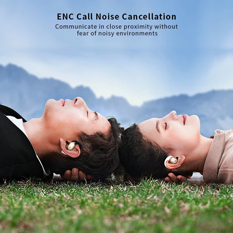 XUNDD W003 1 Pair Open-Ear Wireless Headset Waterproof Bluetooth-compatible Earphone - Black
