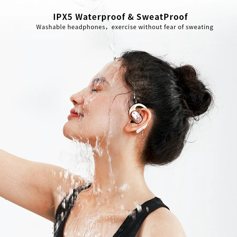 XUNDD W003 1 Paar Open-Oor Draadloze Headset Waterdichte Bluetooth-compatibele Oordopjes - Wit