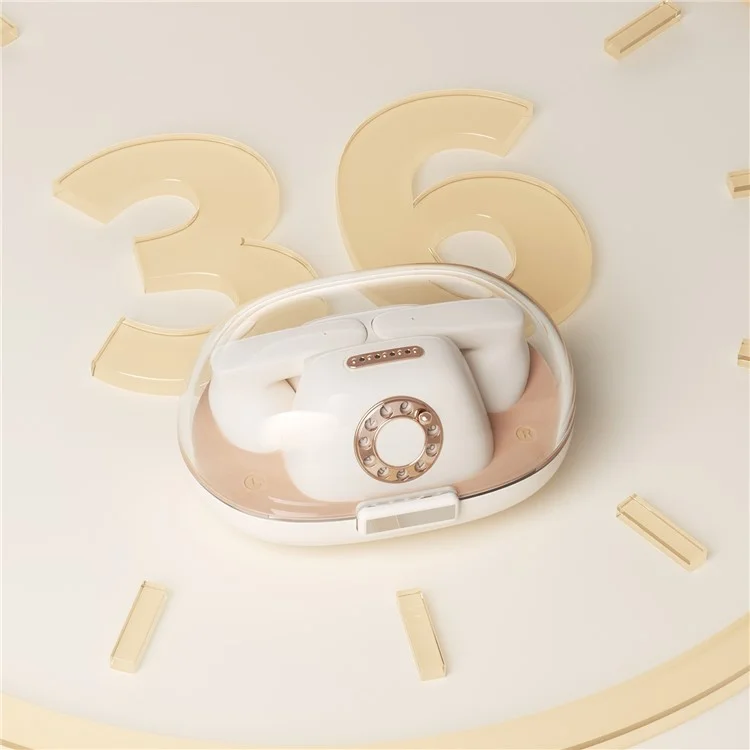 ICARER FAMILY Retro Phone Shape Wireless Earphone Bluetooth-compatible 5.3 Headphones - Beige