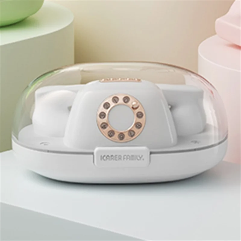 ICARER FAMILY Retro Phone Shape Wireless Earphone Bluetooth-compatible 5.3 Headphones - White