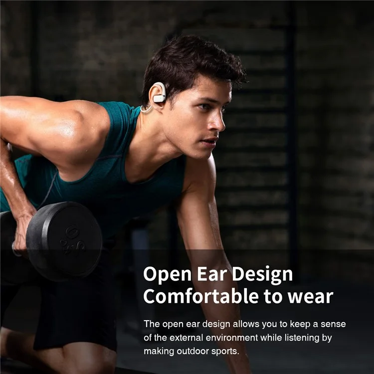 HILEO Hi77 Air Conduction Open Ear Bluetooth Headphones Sports Wireless Earphones - Branco