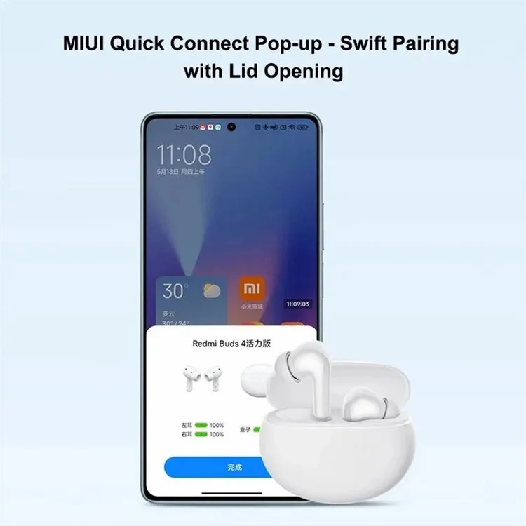 XIAOMI Redmi Buds 4 Active TWS Bluetooth Auricolare Stereo Musica Gaming Wireless - Bianco
