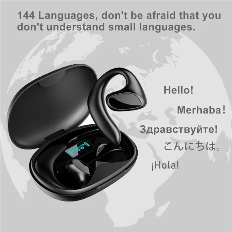 M8 144 Languages Translation Earphones Noise Reduction Smart Voice Translator TWS Bluetooth-compatible Headset - White