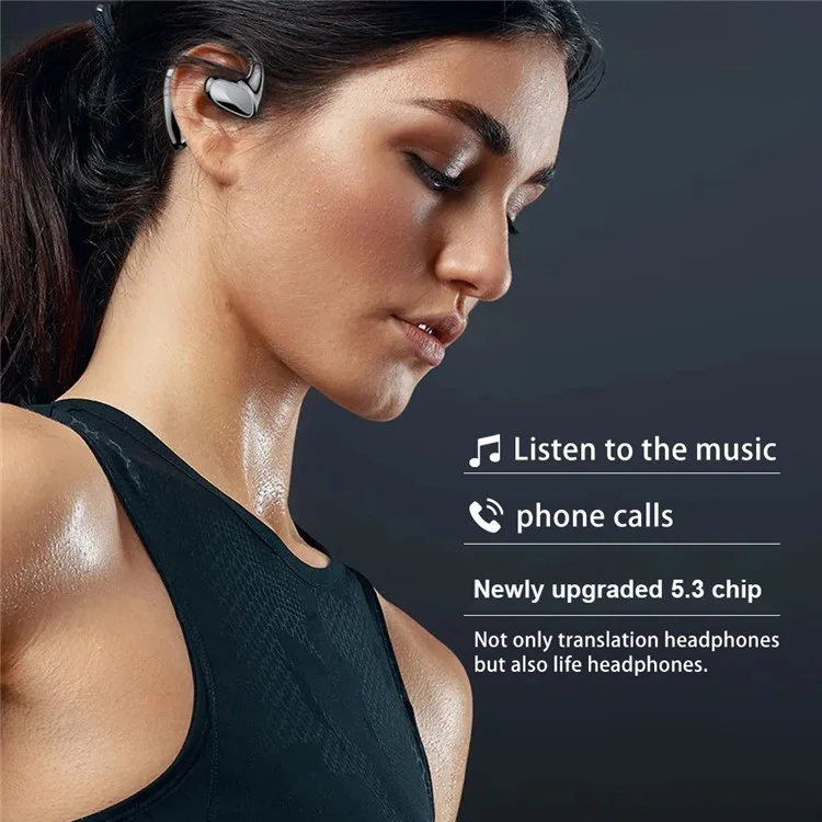 M8 144 Languages Translation Earphones Noise Reduction Smart Voice Translator TWS Bluetooth-compatible Headset - White
