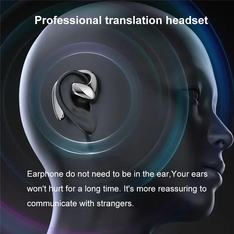 M8 144 Languages Translation Earphones Noise Reduction Smart Voice Translator TWS Bluetooth-compatible Headset - White