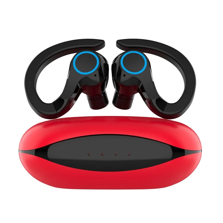 T23 Bluetooth-compatible 5.1 Hook Style Earphones Noise Reduction Wireless Sports Headphones - Red