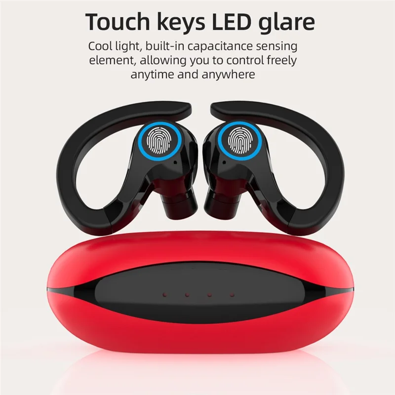 T23 Bluetooth 5.1 Ohrpassformkopfhörer Rauschunterdrückung Kabellose Sportkopfhörer - Blau 