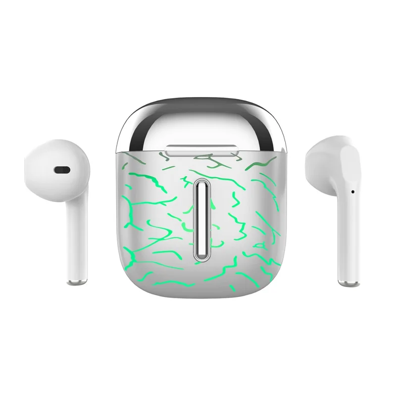 T19 TWS Bluetooth-compatible Earphones with RGB Breathing Light Wireless Gaming Headphones - Silver